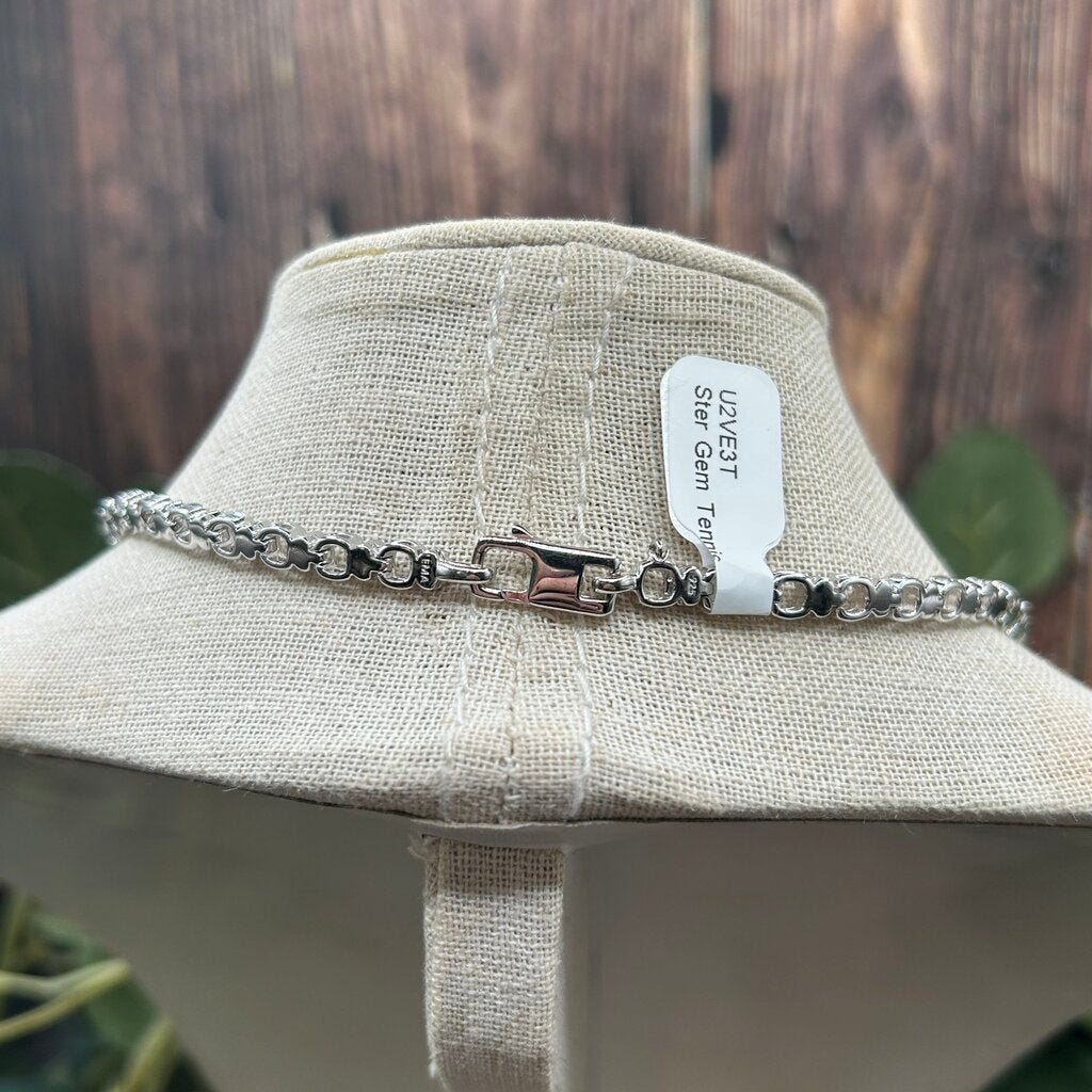 Zales Sterling Gem Tennis Necklace