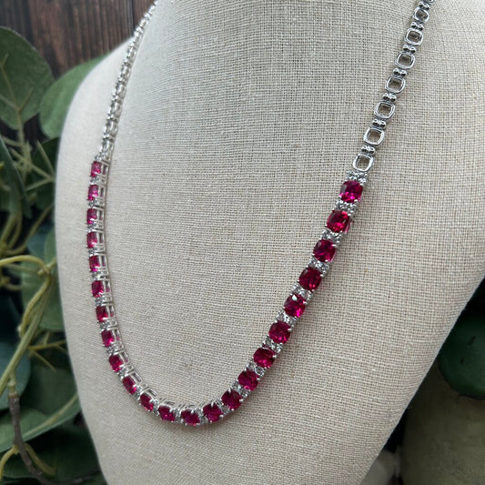 Zales Sterling Gem Tennis Necklace