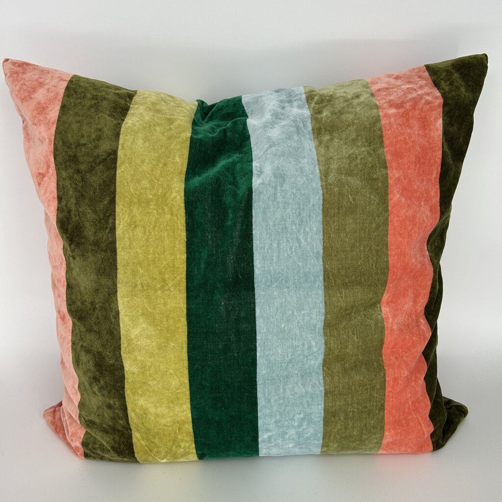 Striped Velour Pillow