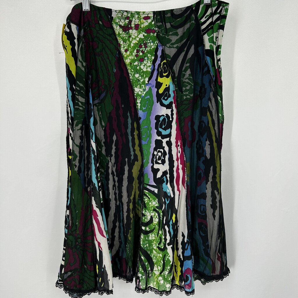 Multi Print Sheer Lined Skirt
