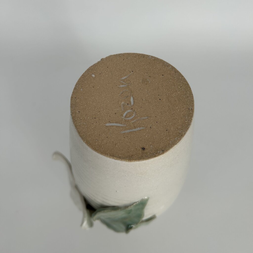 Ceramic Vase w/ Flower applique