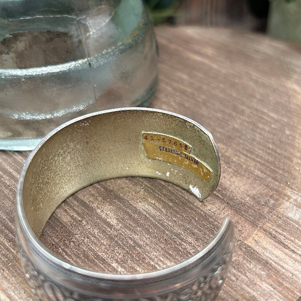 Sterling Floral Cuff