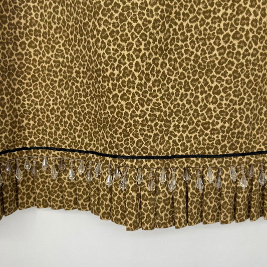 Judith Auburn Animal Print Denim Skirt