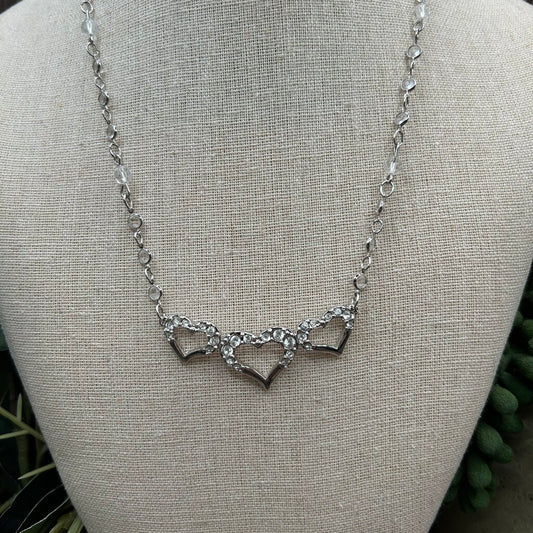 Swarovski Heart Trio Necklace