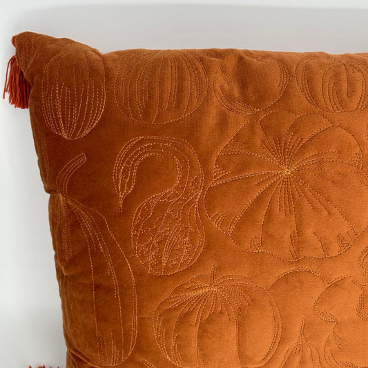 Pumpkin Embroidered Pillow