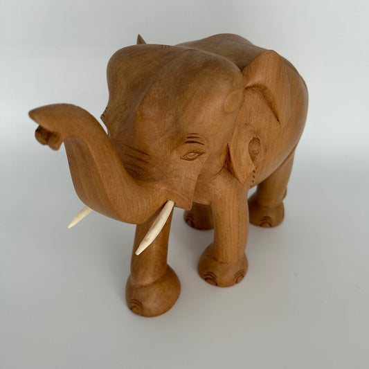 Wooden Elephant Figure