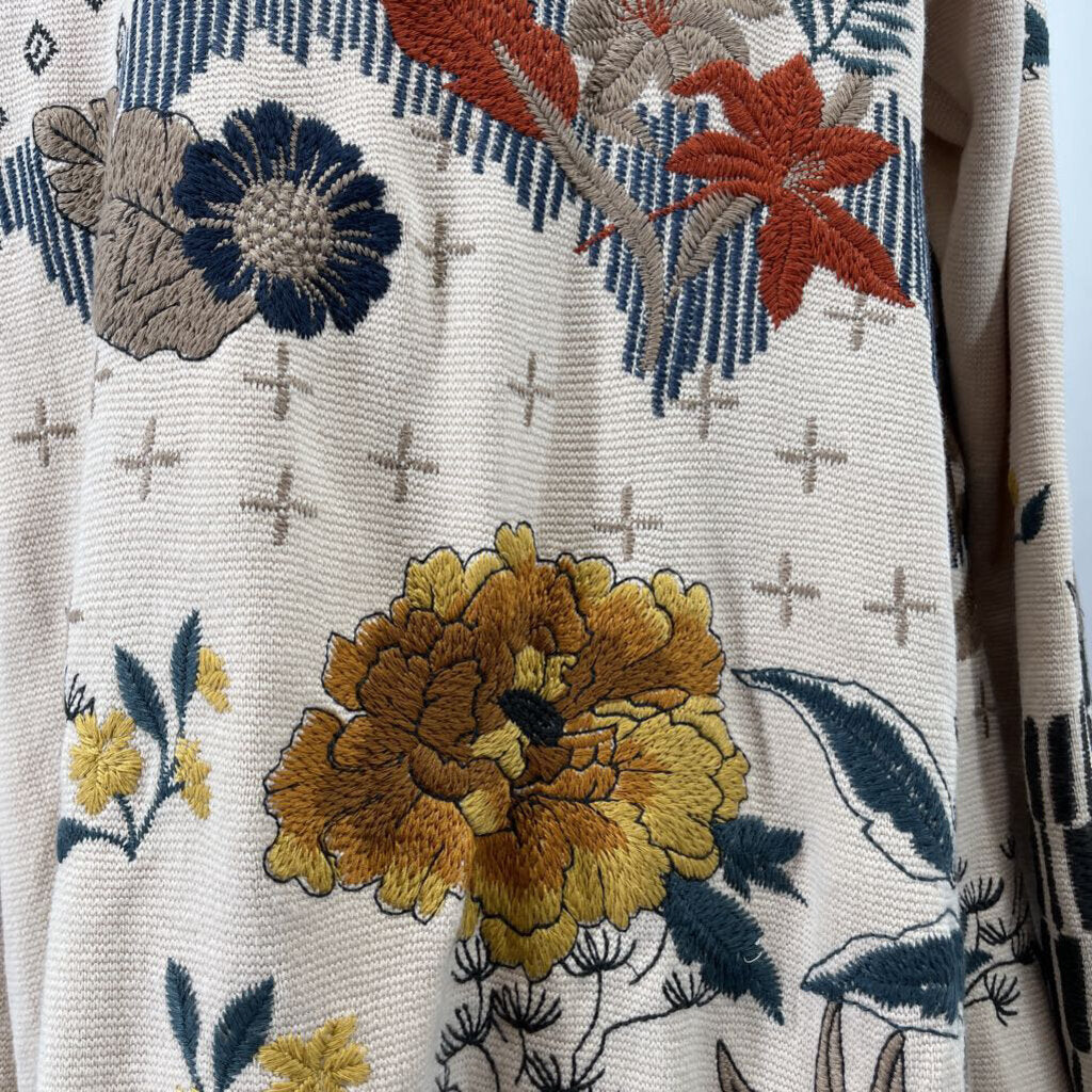 Johnny Was Open Floral Cardigan