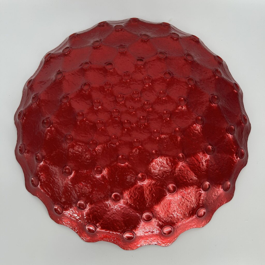 Pressed Glass Coin Bot Bubble Bowl