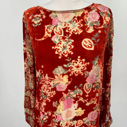 Johnny Was Velvet Floral Shirt