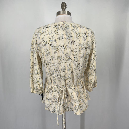 Faded Glory 3/4 Slv Floral Shirt