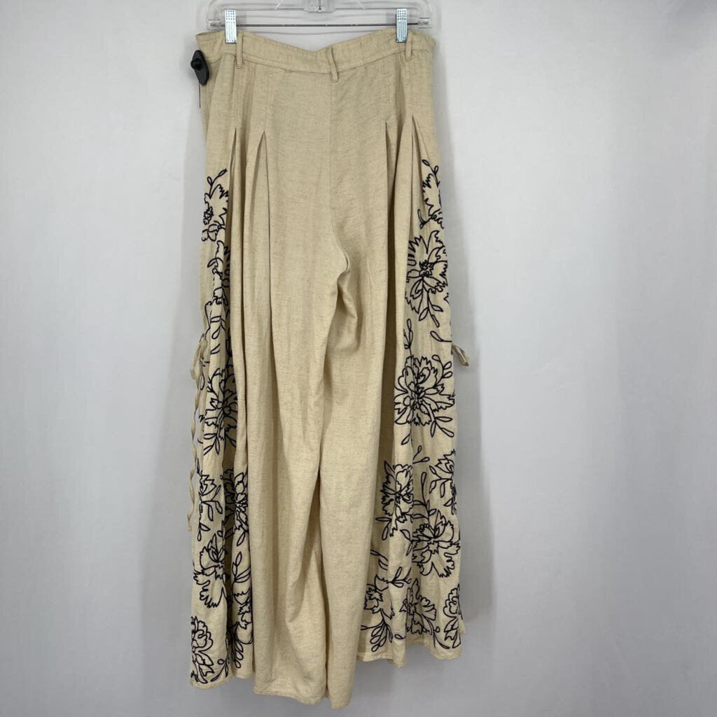 FP Wide Leg Floral Embroidered Pant