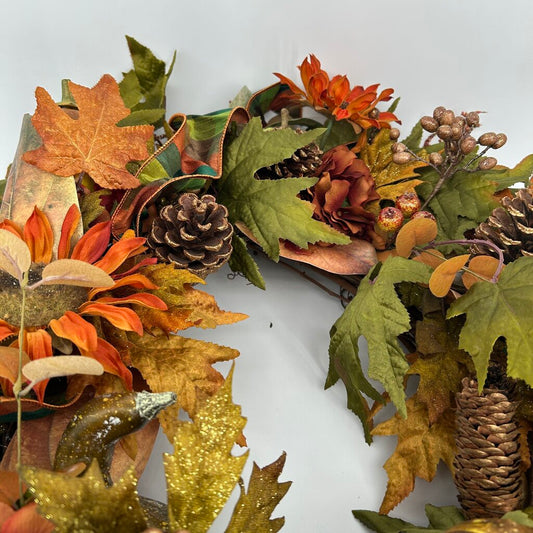 Faux Pumpkin Wreath