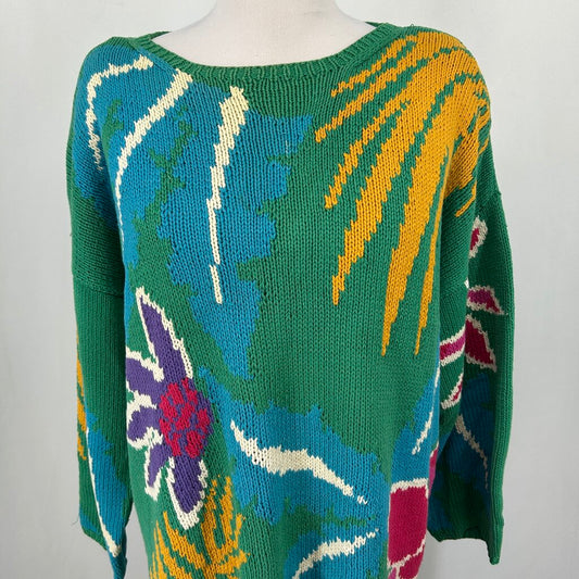 L/s Floral Sweater Over-size