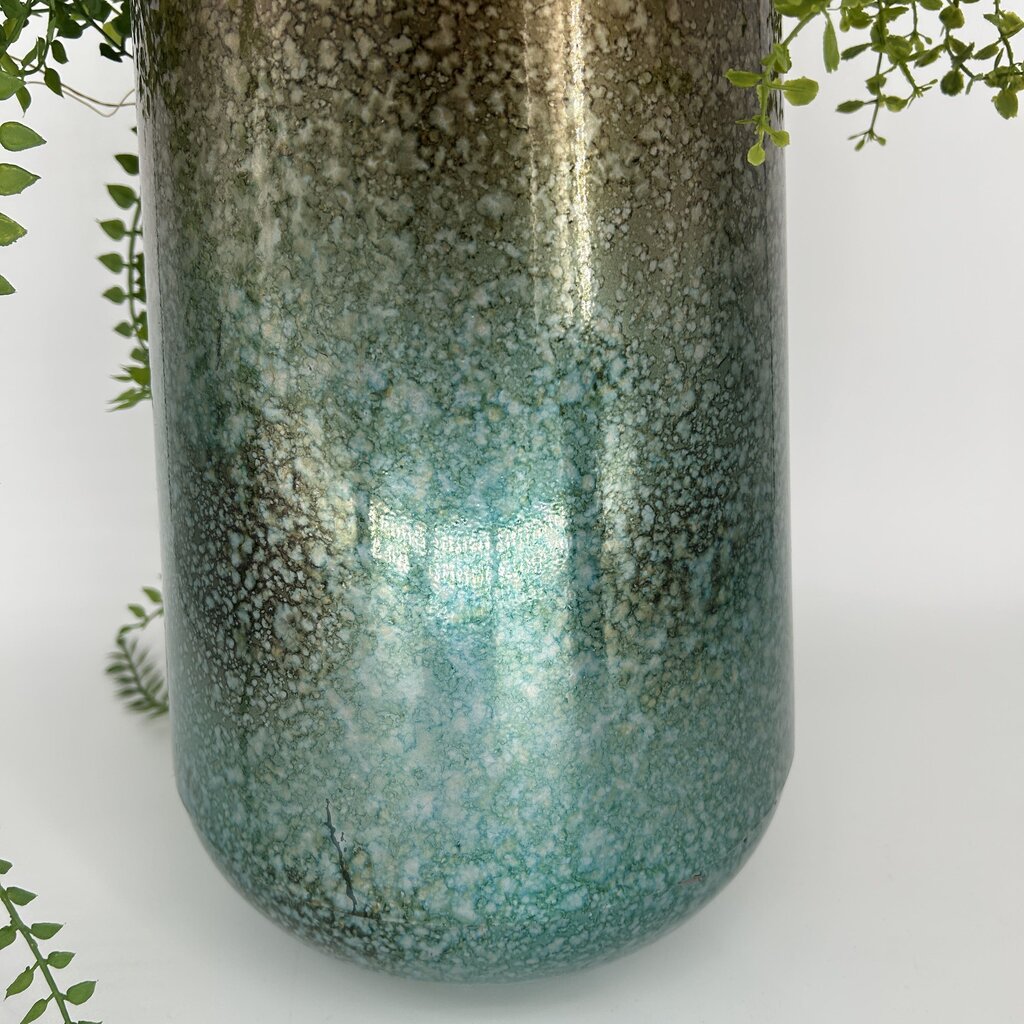 Trailing Foliage in Mottled Glass Vase