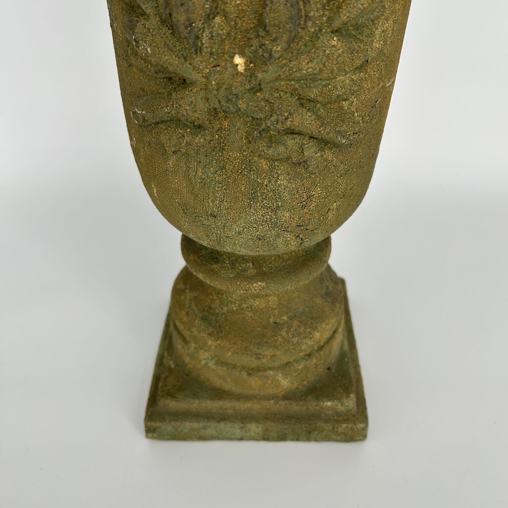 Etched Stone Pedestal Vase