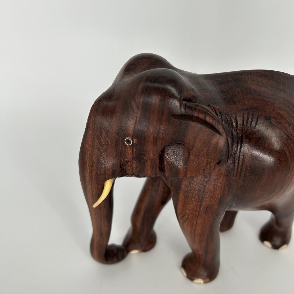 Carved Wooden Elephant Figure