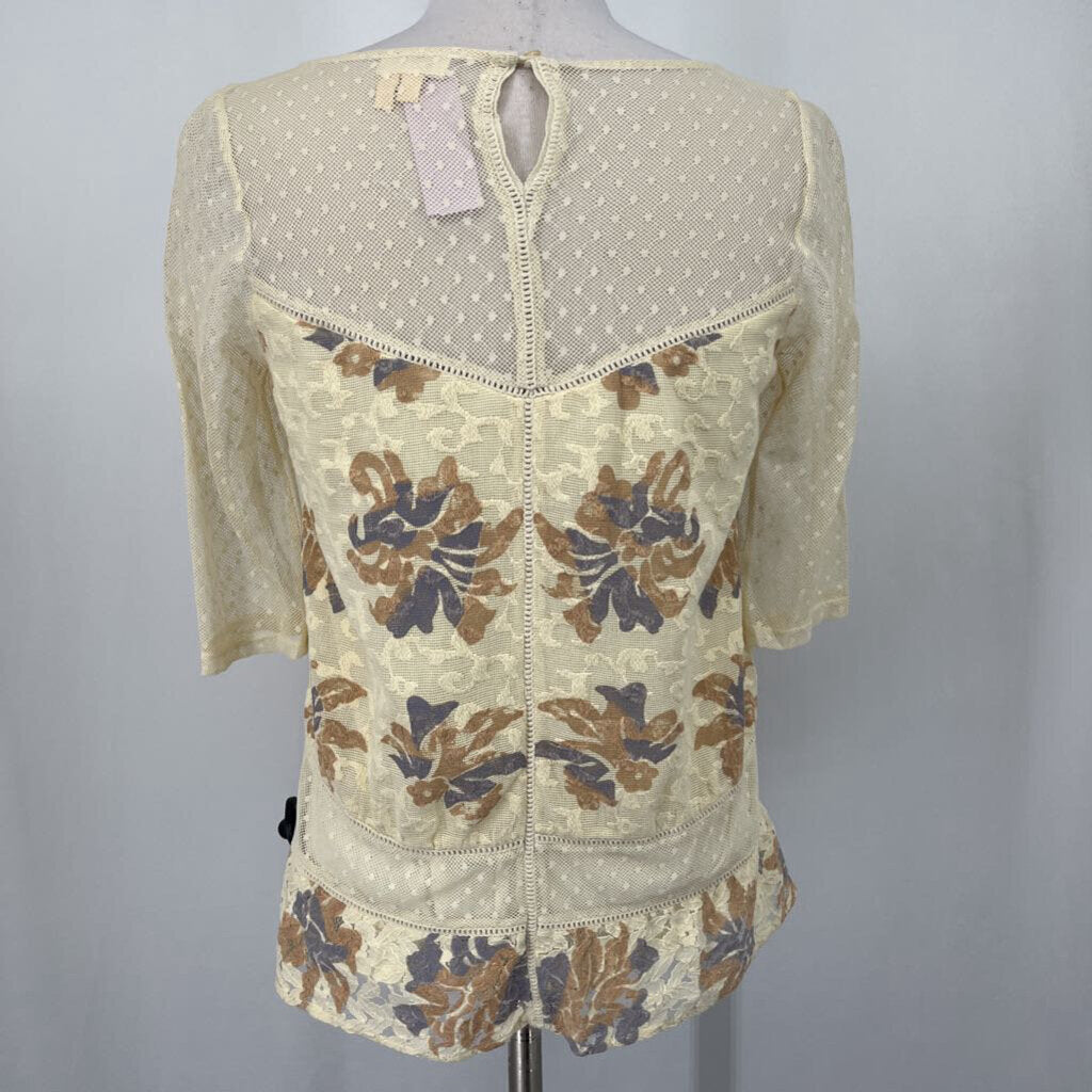 Meadow Rue S/s Lace Floral Shirt