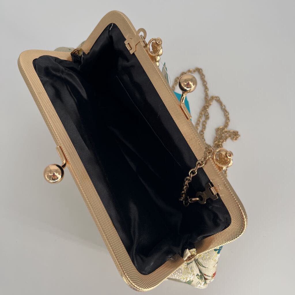 Metallic Brocade Clutch