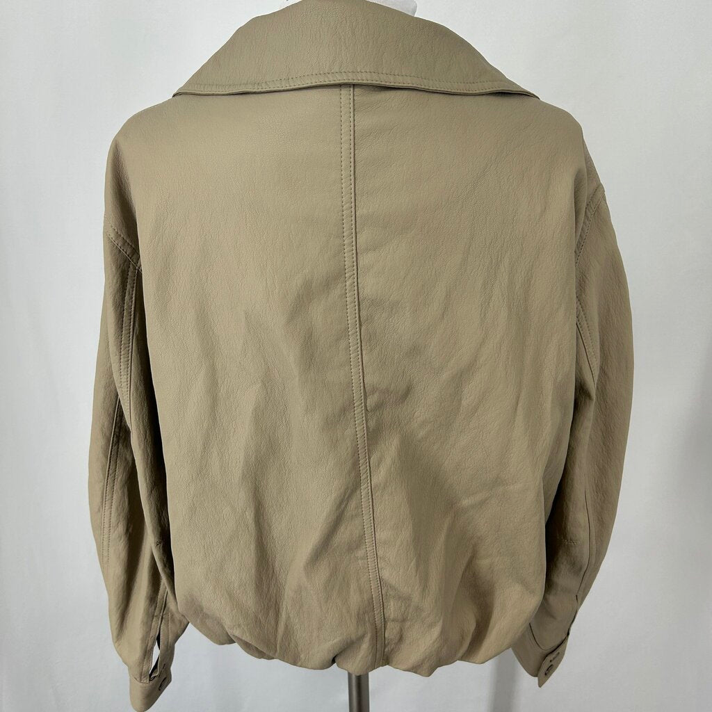 Max Studio Faux Leather Bomber