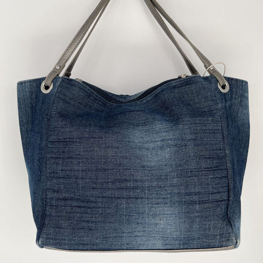 Pleated Rhinestone Front Tote