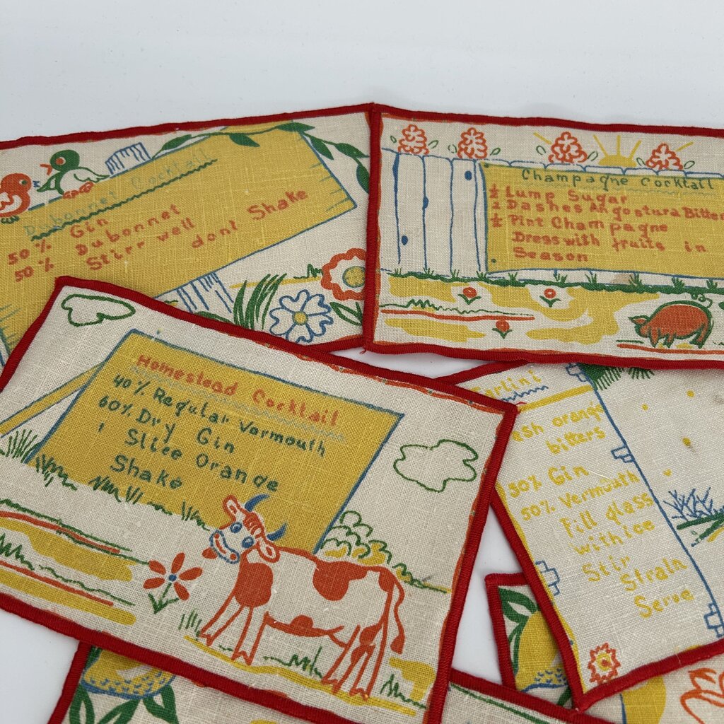 Linen Recipe Cocktail Napkins