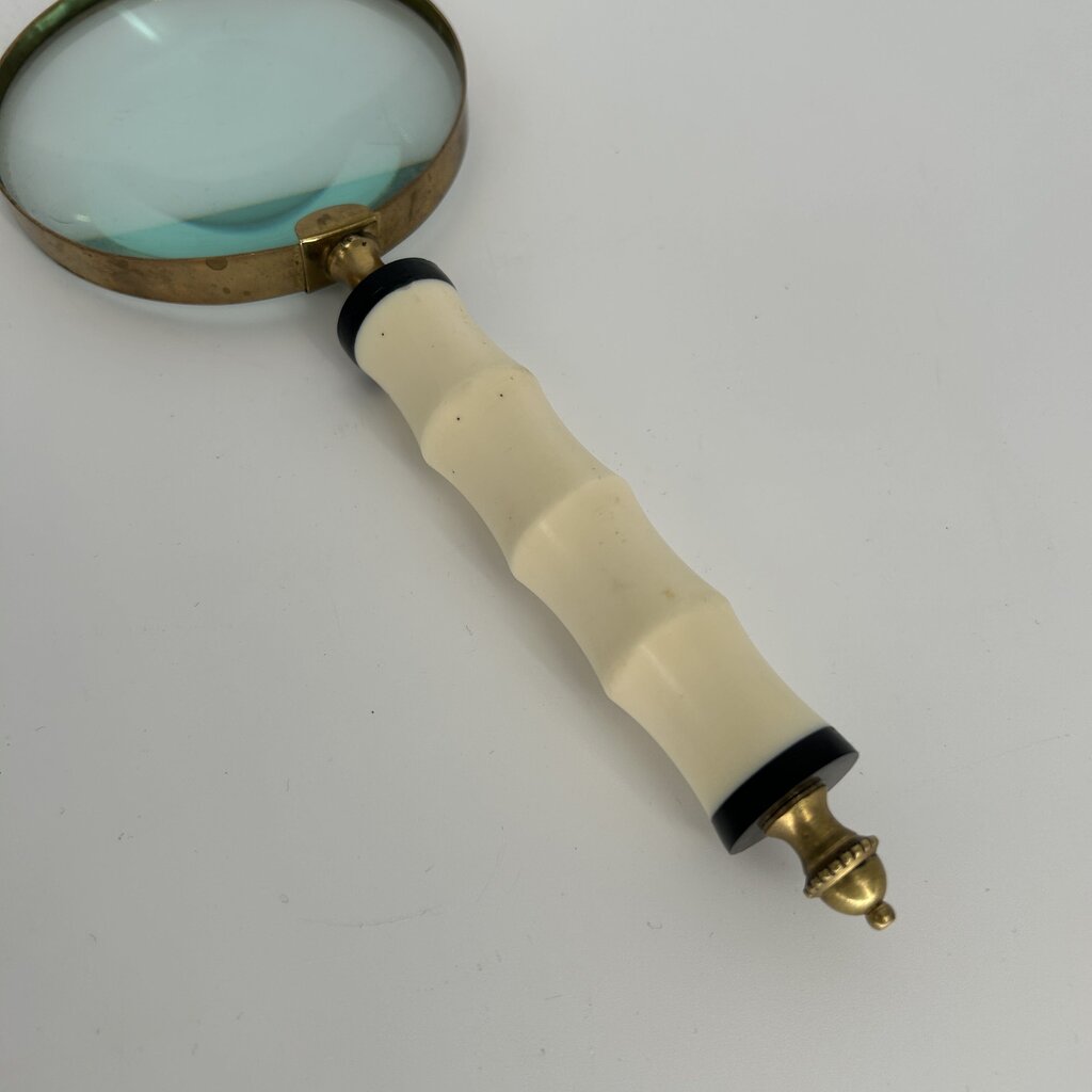 Brass-Rimmed Magnifying Glass