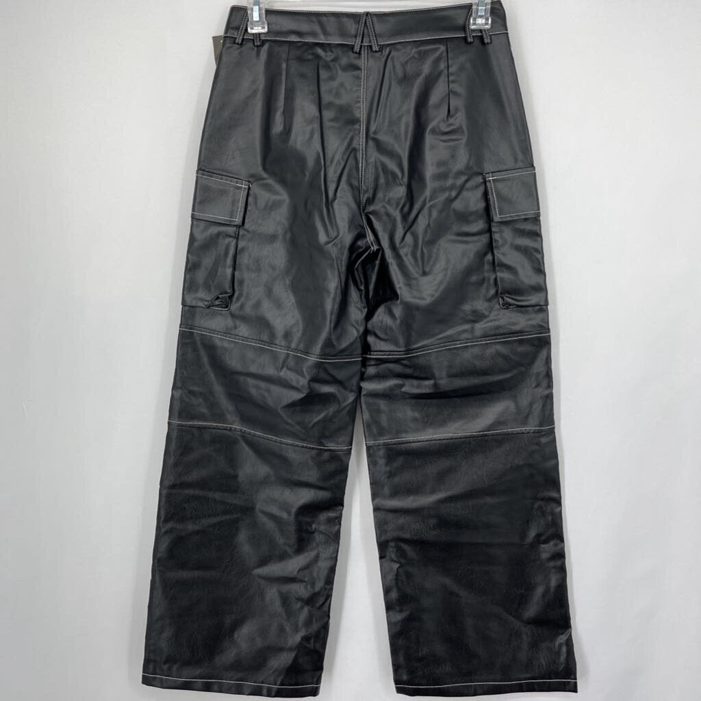 Edikted Faux Leather Cargo Pants