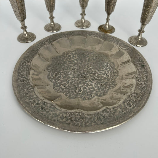 ZY India Cups & Platter Set