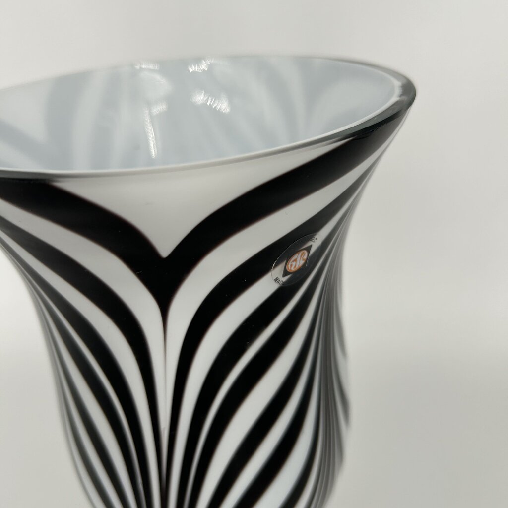 Zebra Stripe Art glass Vase