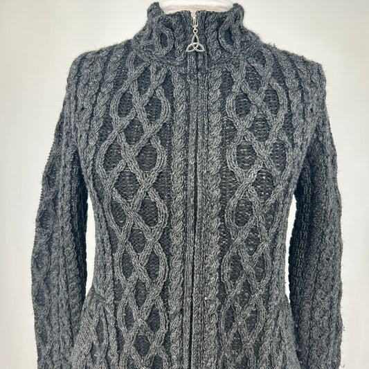 Aran L/s Zip Cardigan