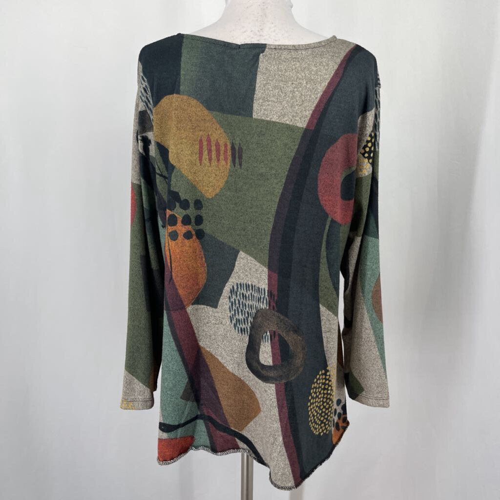 Jess & Jane L/s Print Sweater