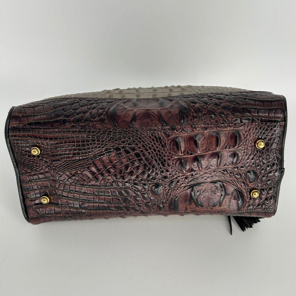 Brahmin Leather Croc Embossed Satchel