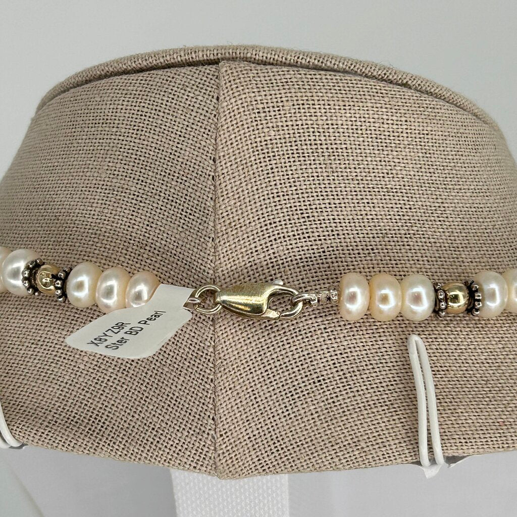 Sterling Bead & Pearl Necklace