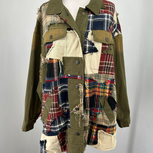 Blue Velvet Patchwork Shacket