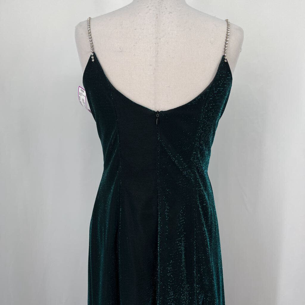 Rhinestone Strap Metallic Dress
