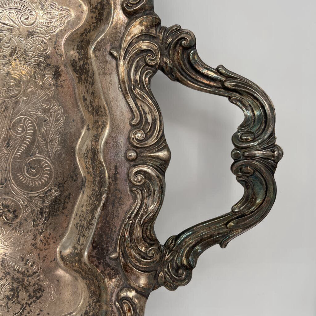 Silver Plate Ornate Tray