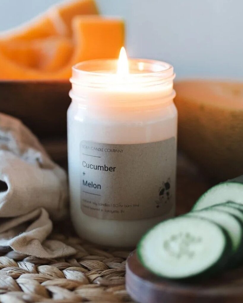 Cucumber + Melon 12oz Mason Jar Candle