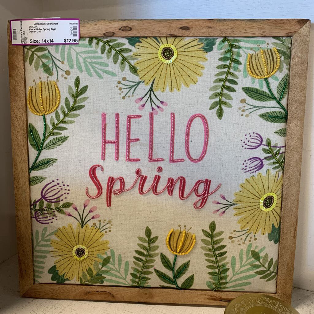 Floral Hello Spring Sign