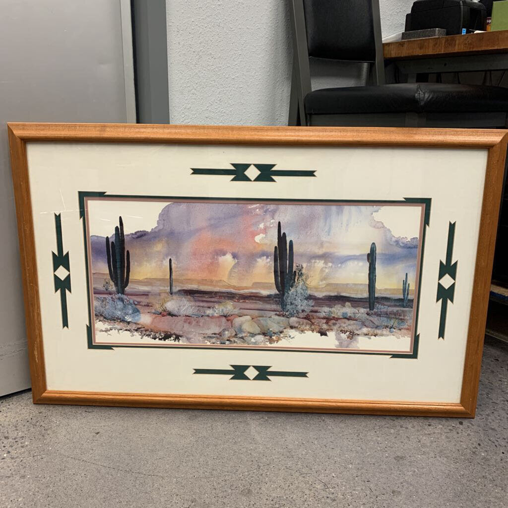 Framed Cactus Watercolor Print