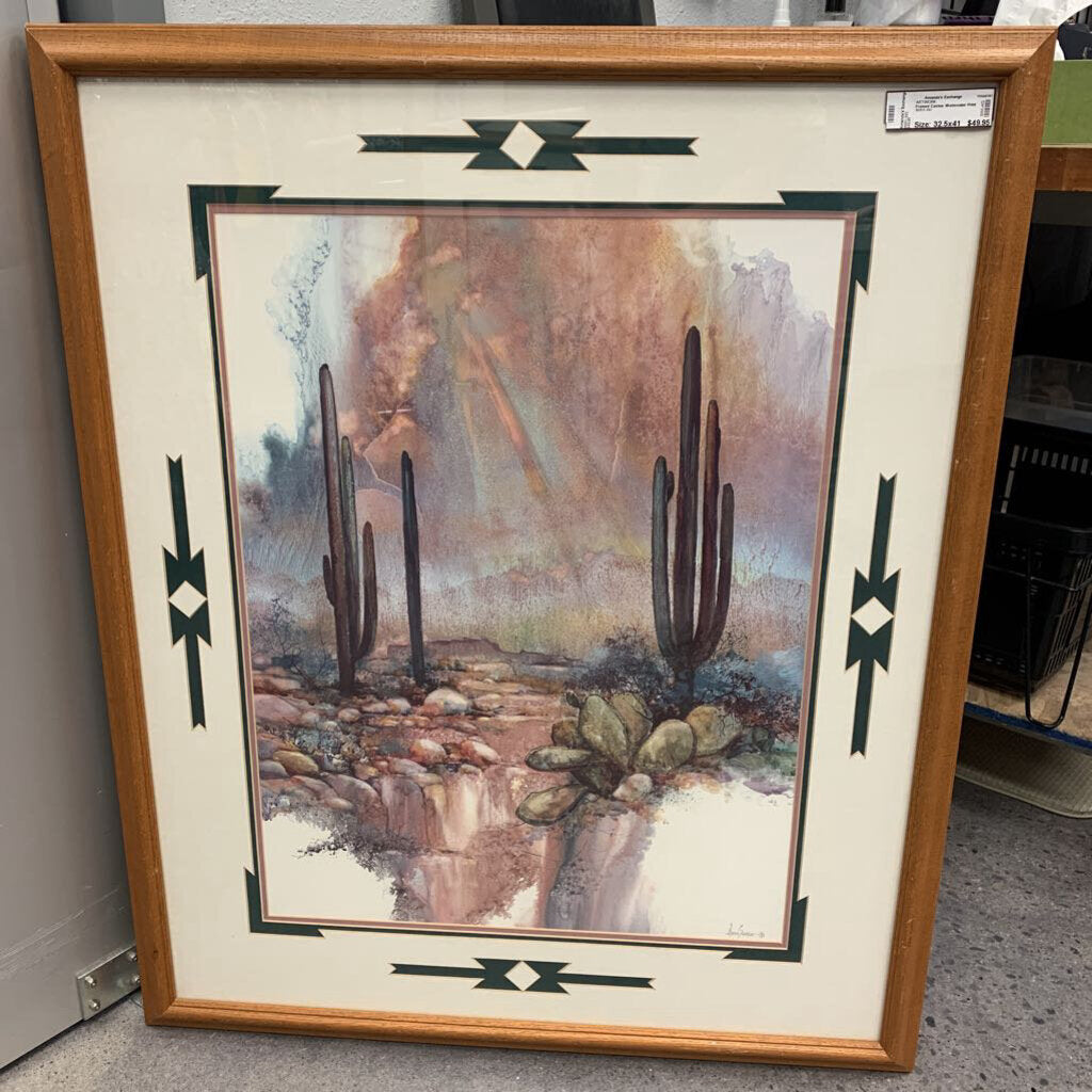 Framed Cactus Watercolor Print