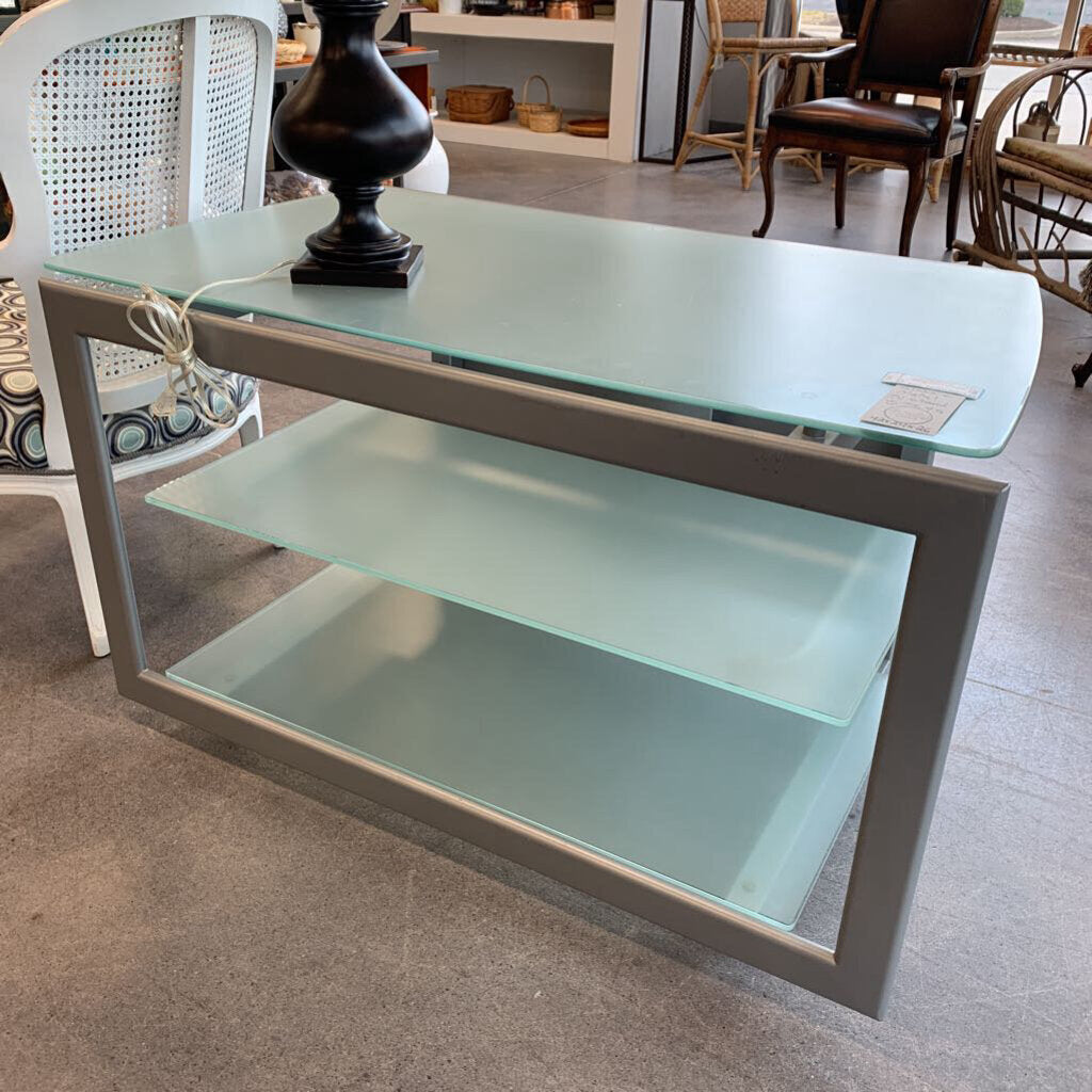 Glass and Metal TV Stand