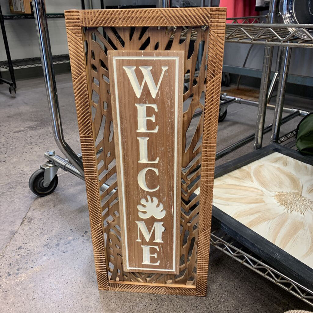 Wooden Cutout Welcome Sign