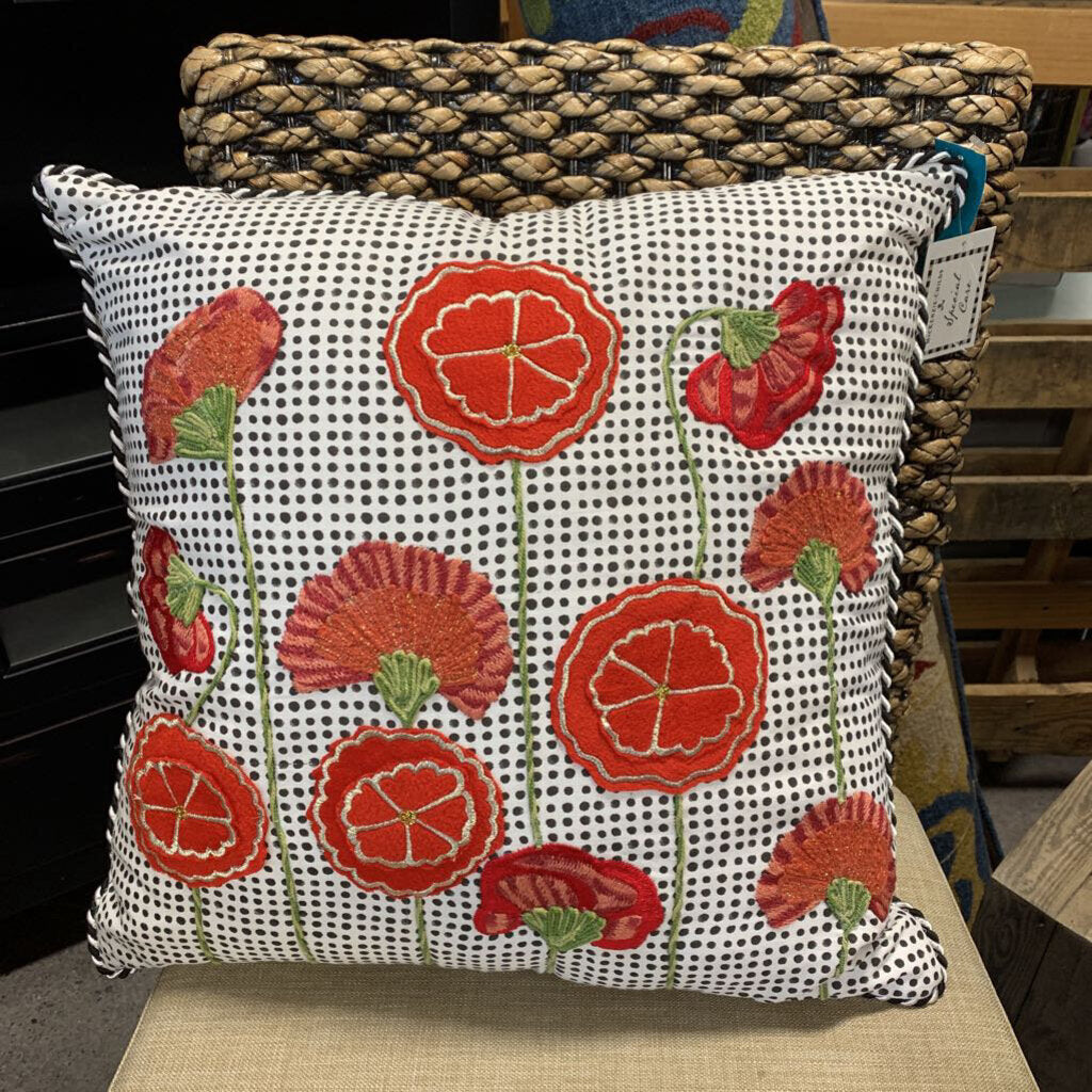 Mackenzie Childs Floral Pillow