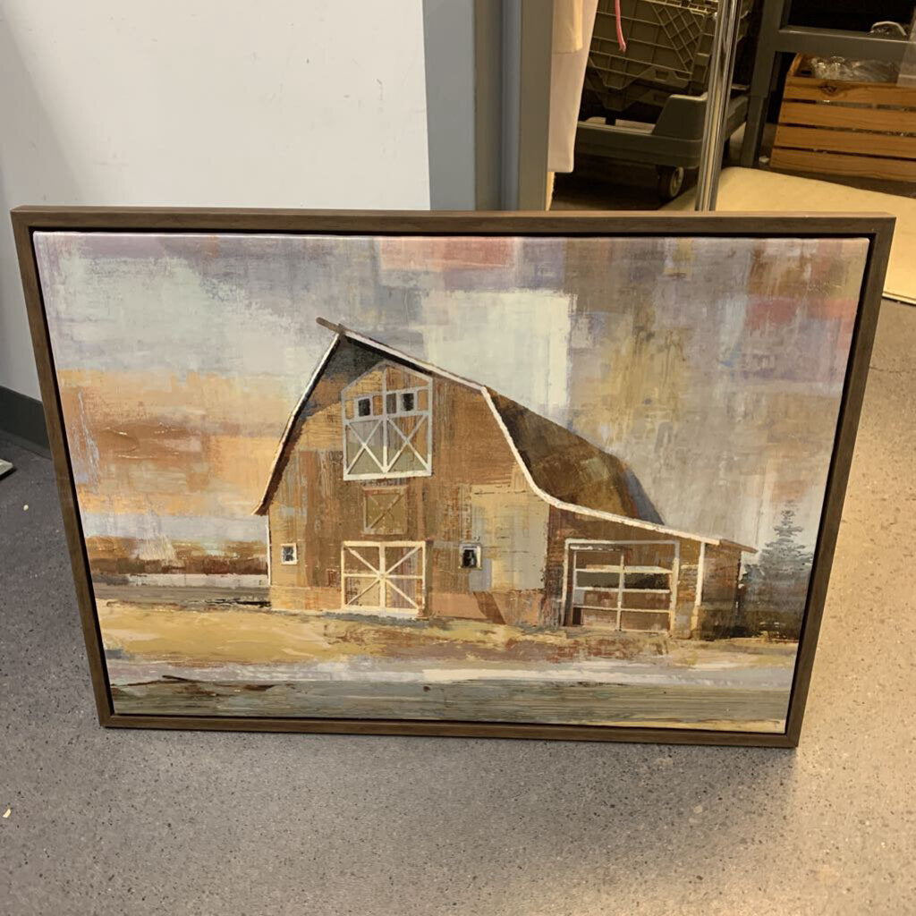 Framed Barn on Canvas