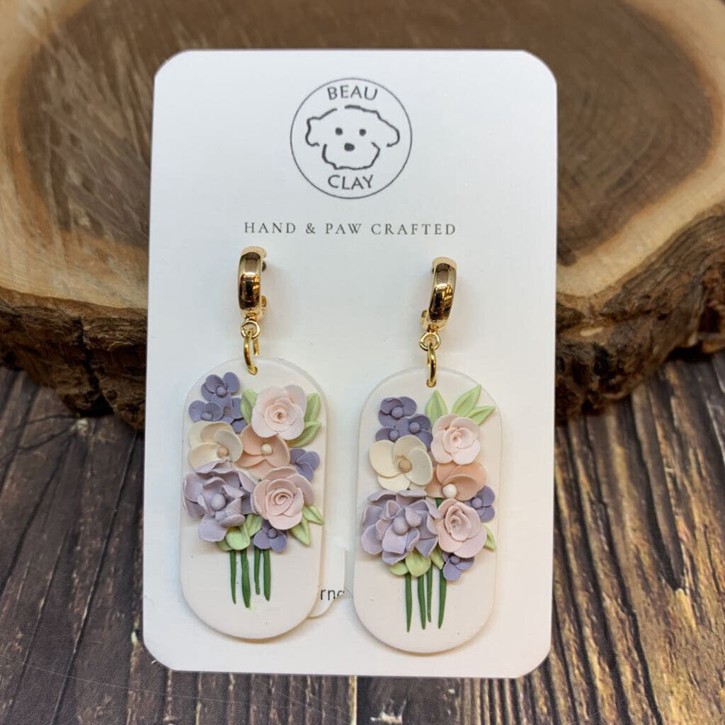 Beau Clay Earrings NIB