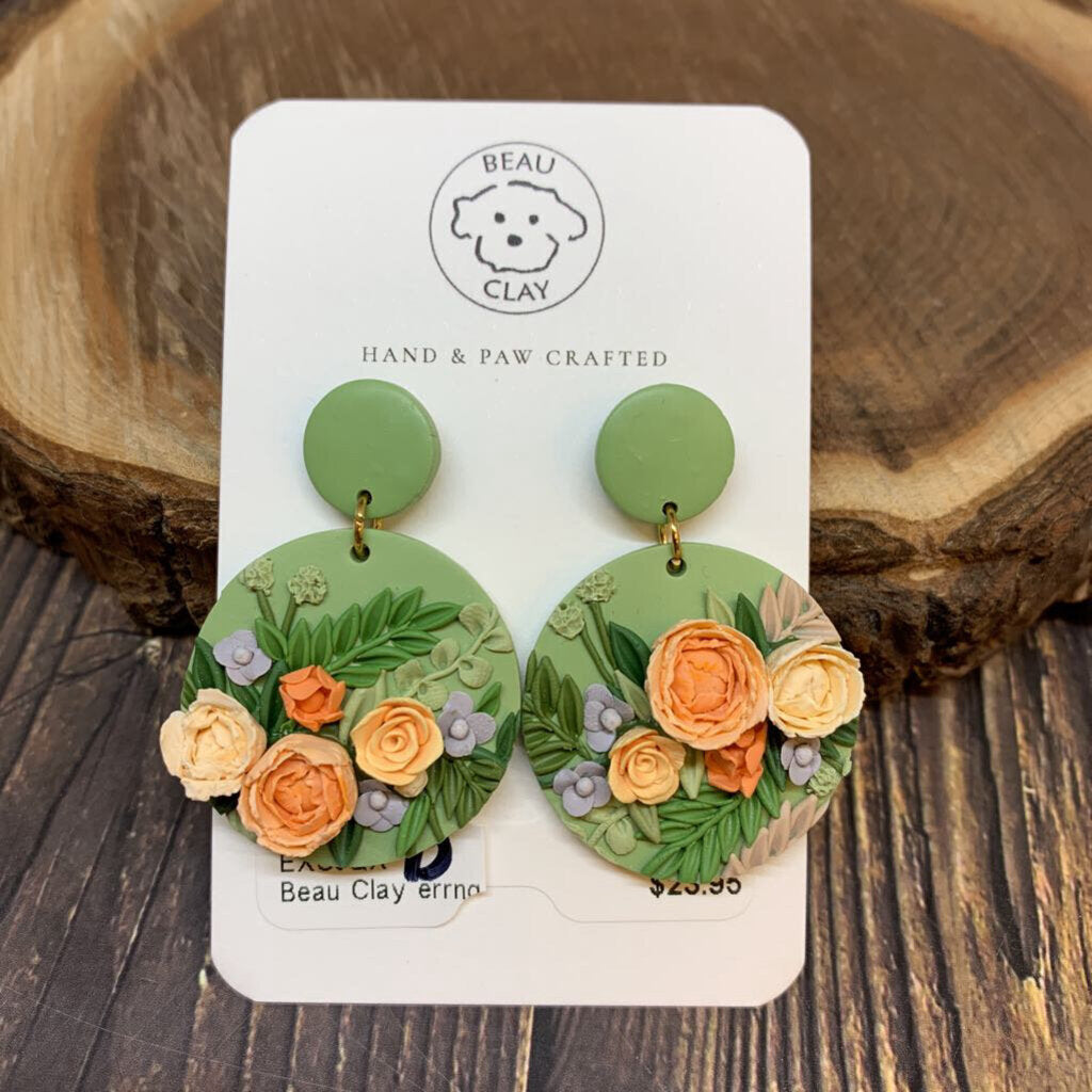 Beau Clay Earrings NIB