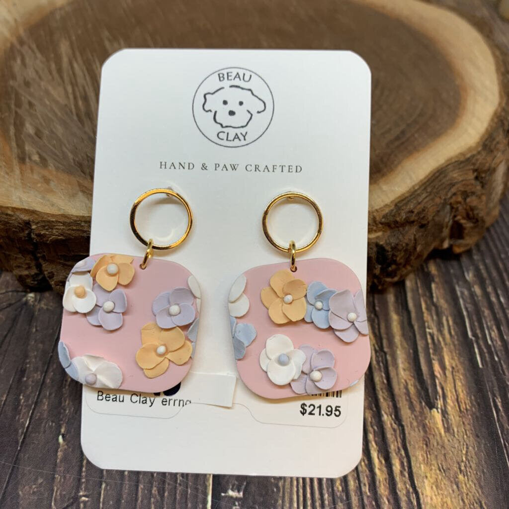 Beau Clay Earrings NIB