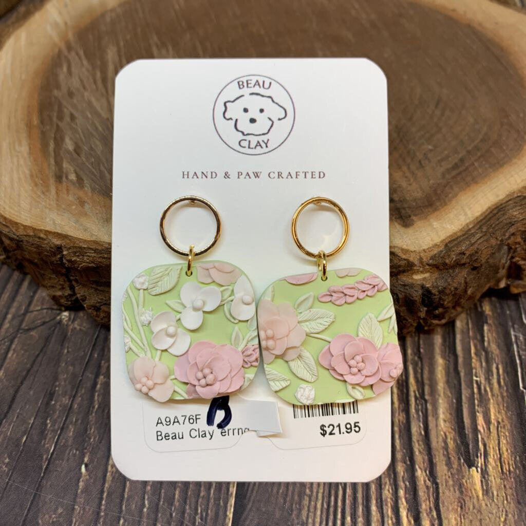 Beau Clay Earrings NIB