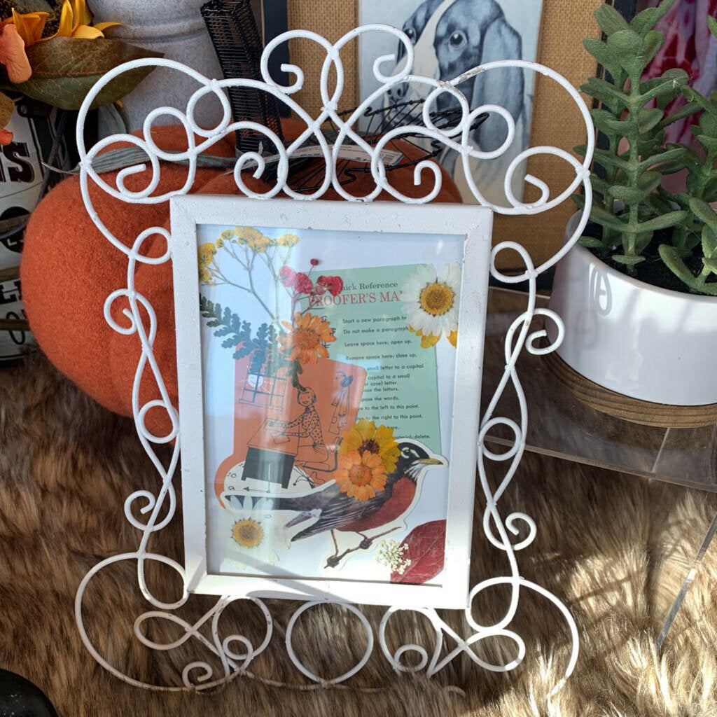 Pressed Flower Collage in Frame