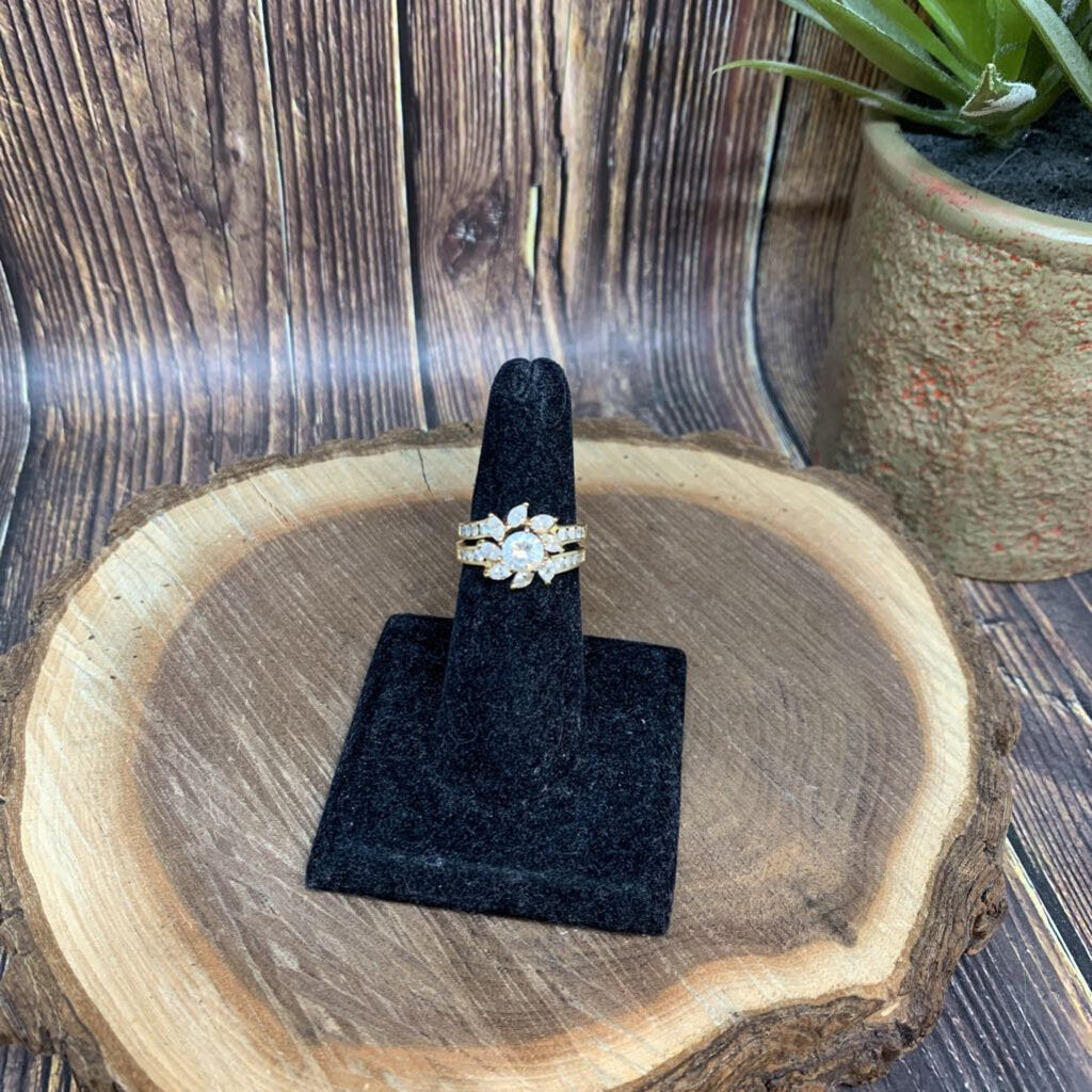 10K YG & CZ Ring Set